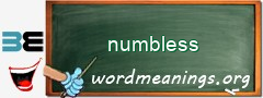 WordMeaning blackboard for numbless